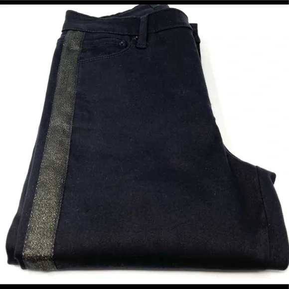 Blue Revival Sienna Black Jean with Gold Tuxedo Stripe - Picture 4 of 10